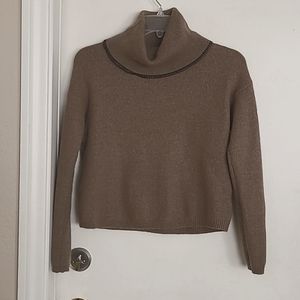 MAX STUDIO cowlneck brown sweater.